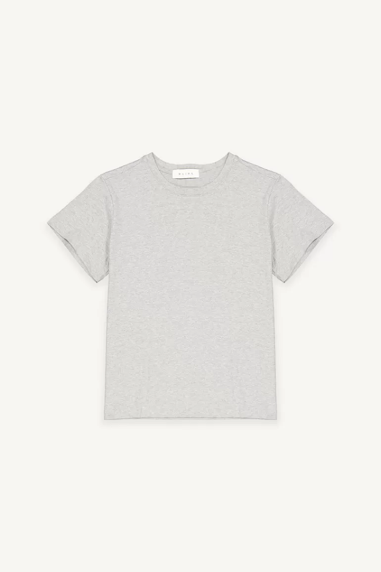 Women Olive Clothing Jeni Cotton Tee, Melange Grey