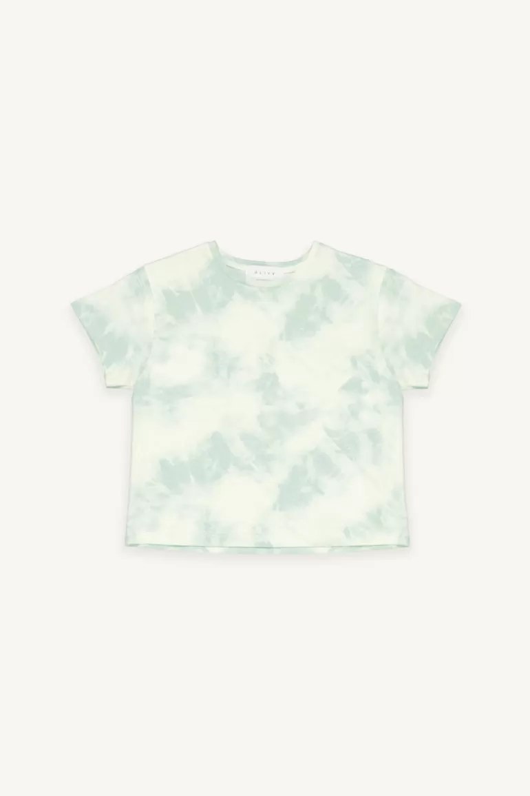 Women Olive Clothing Jeni Tie Dyed Tee, Green