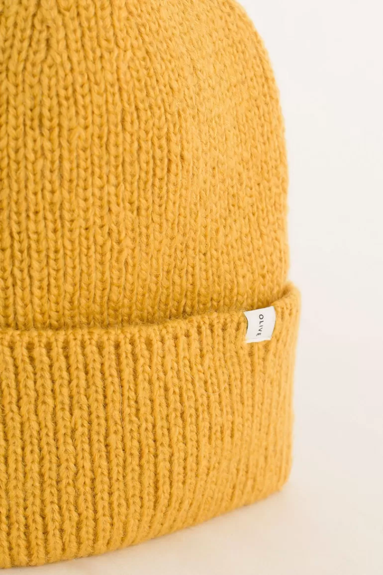 Women Olive Clothing Kiko Beanie, Mustard