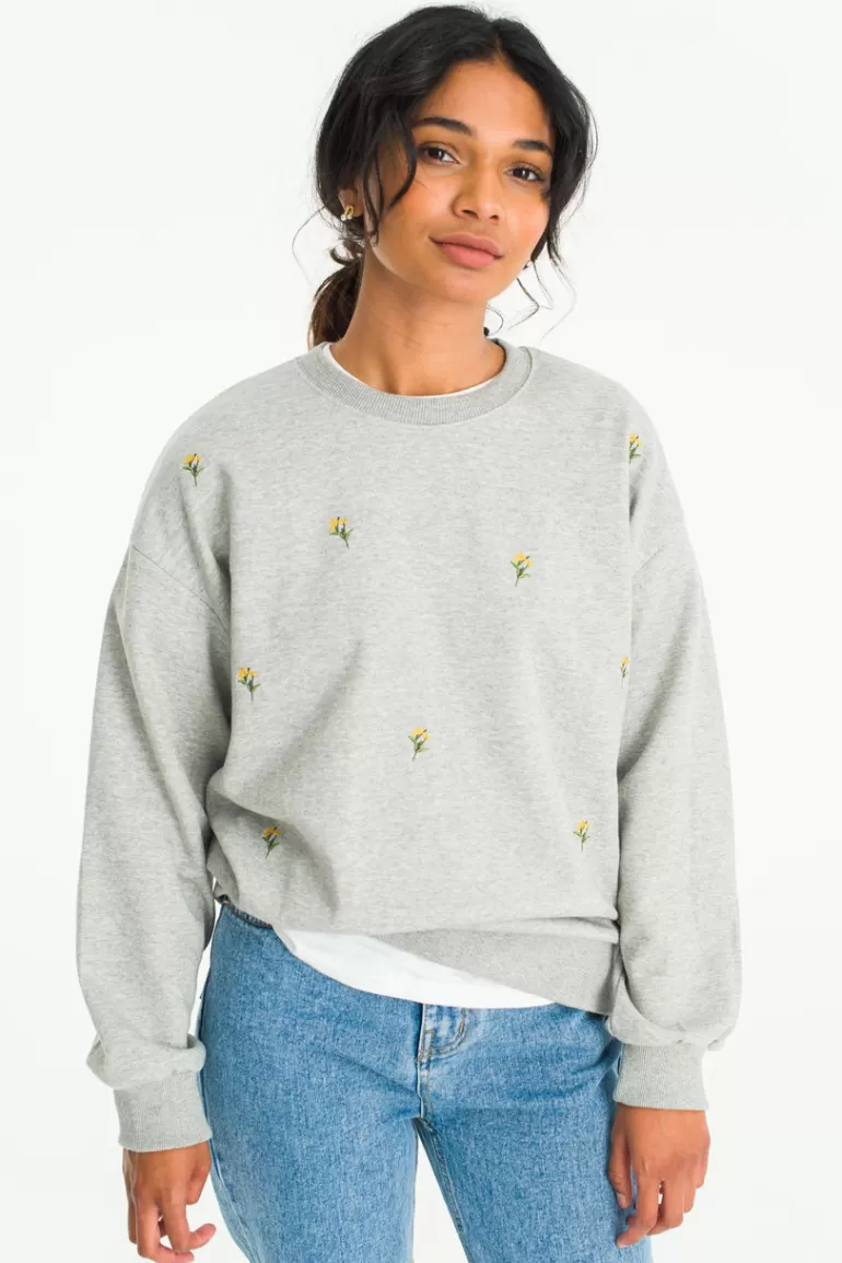 Women Olive Clothing Lily Stitch Sweatshirt, Grey