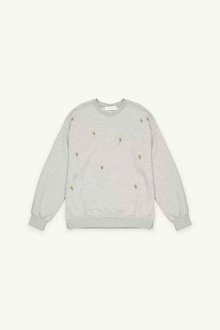 Women Olive Clothing Lily Stitch Sweatshirt, Grey