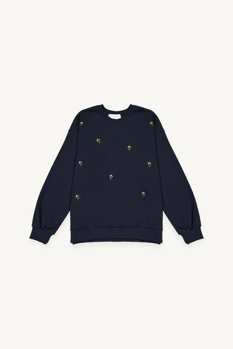 Women Olive Clothing Lily Stitch Sweatshirt, Navy