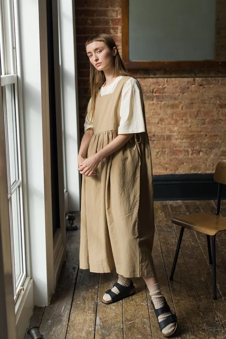 Women Olive Clothing Martha Twin Ribbon Dress, Beige