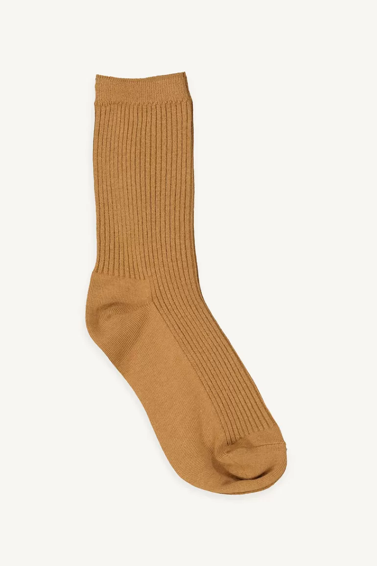 Women Olive Clothing Melody Ribbed Socks, Brown