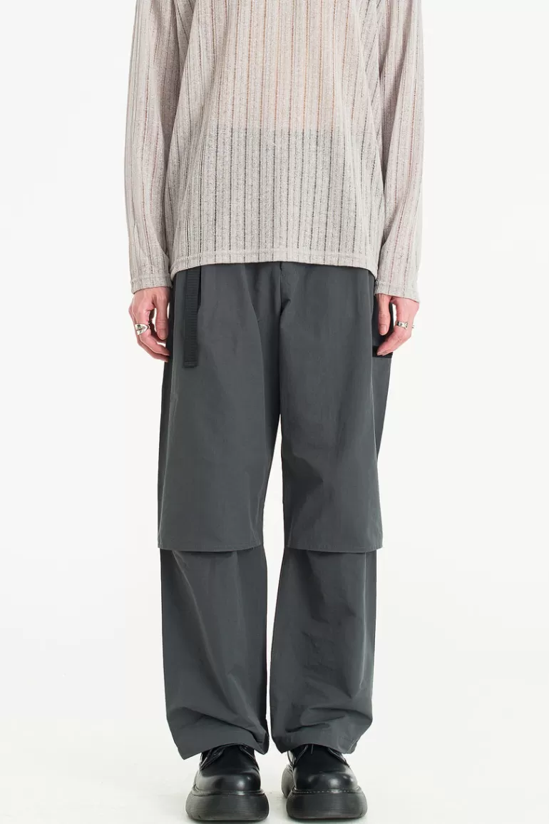 Men Olive Clothing Menswear | Belted Utility Pants, Charcoal