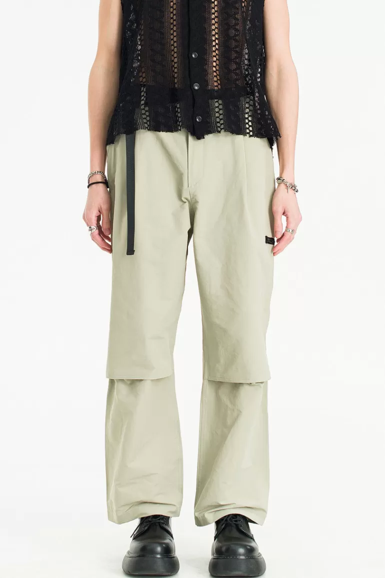 Men Olive Clothing Menswear | Belted Utility Pants, Stone