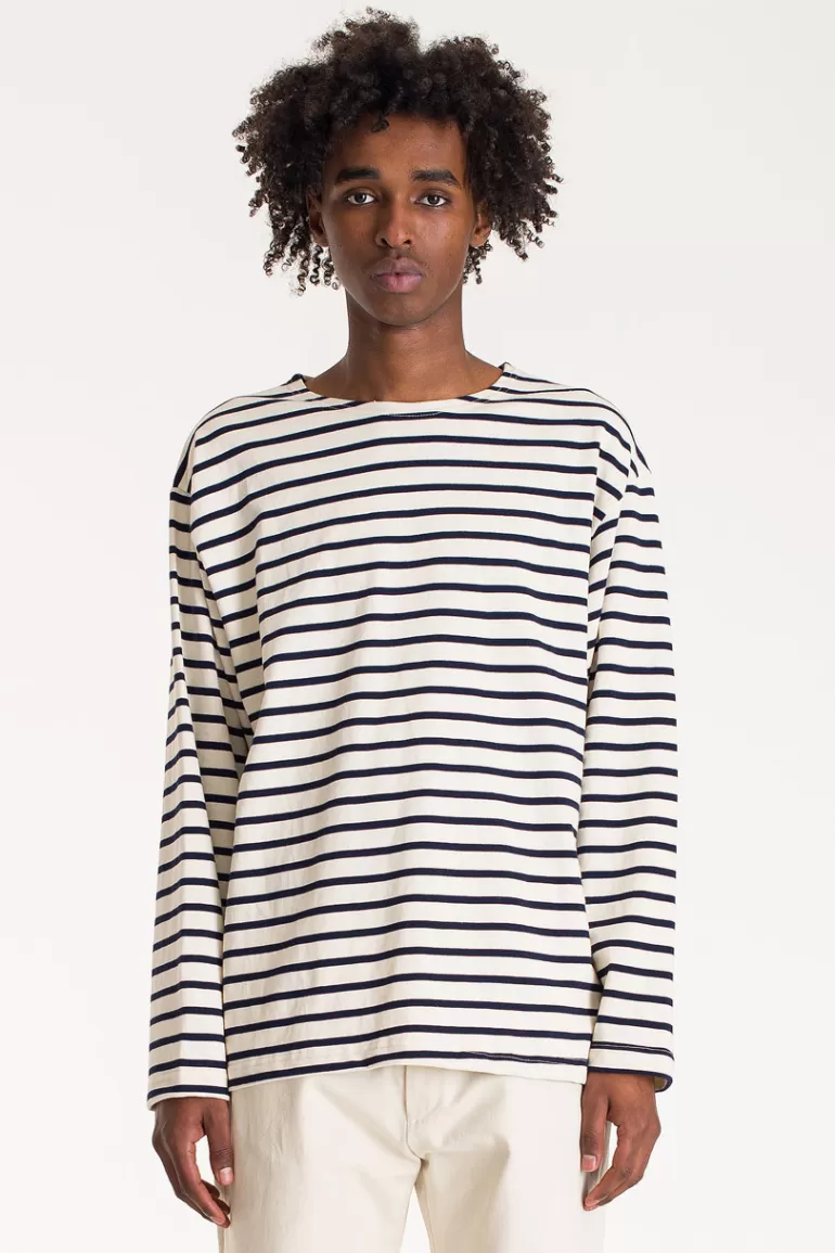 Men Olive Clothing Menswear | Boat Tee, Ivory/Navy