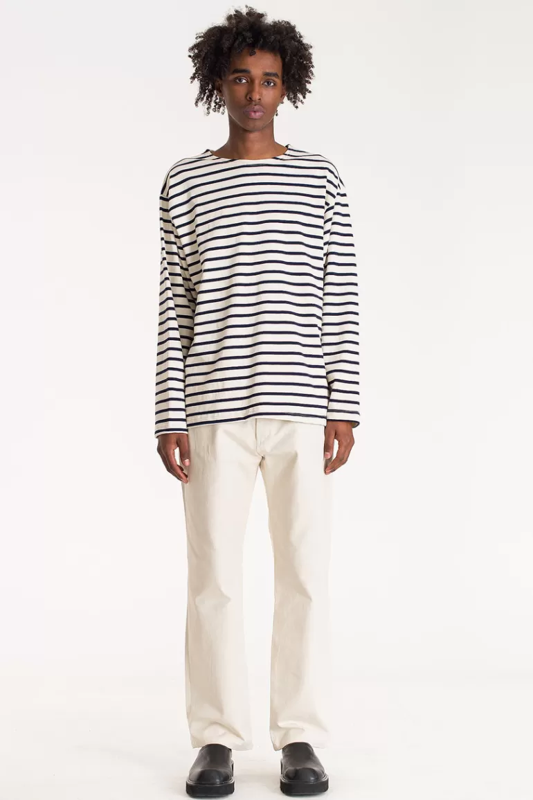 Men Olive Clothing Menswear | Boat Tee, Ivory/Navy