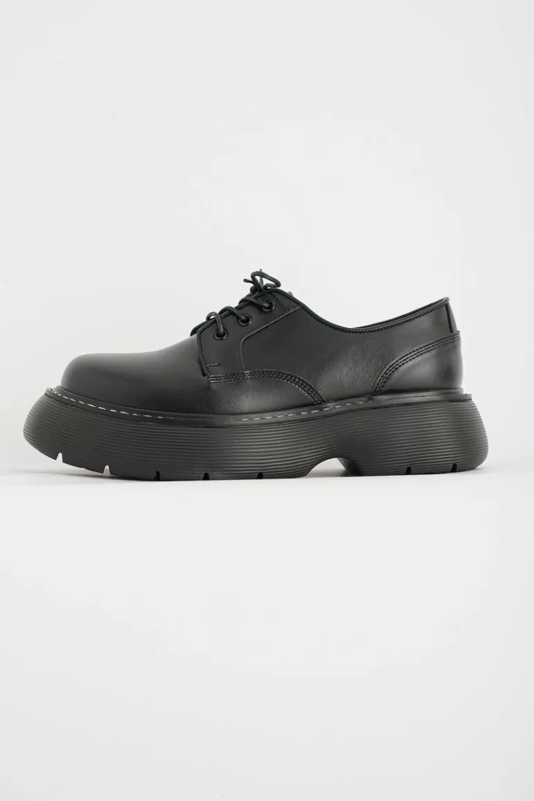 Men Olive Clothing Menswear | Bounce Derby Shoes, Black