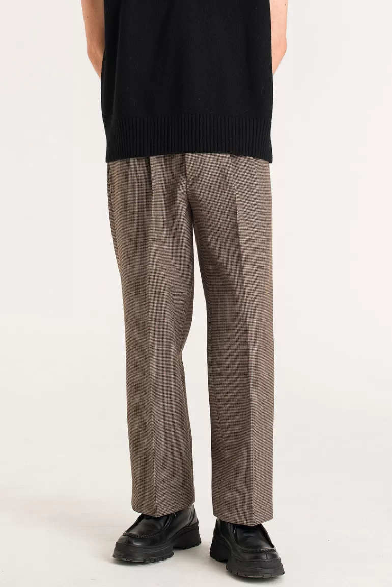 Men Olive Clothing Menswear | Cameron Check Trousers, Beige