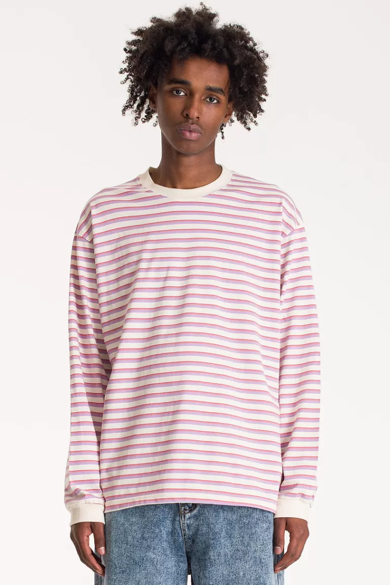 Men Olive Clothing Menswear | Candy Tee, Lilac Stripe