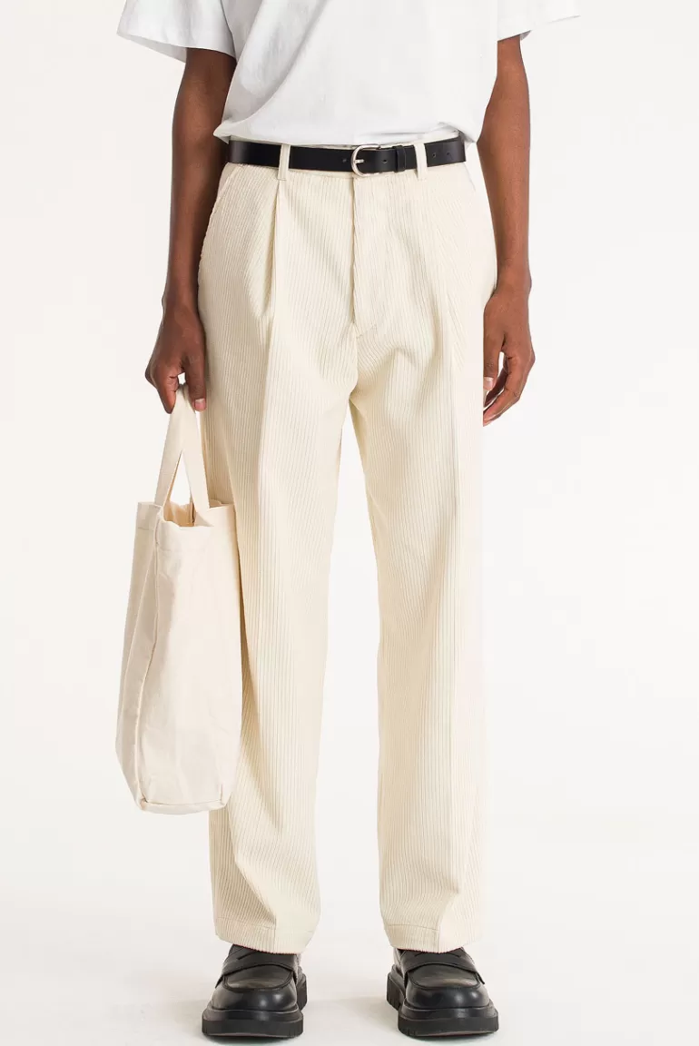 Men Olive Clothing Menswear | Chunky Cord Trousers, Ivory