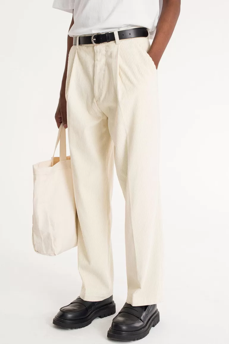 Men Olive Clothing Menswear | Chunky Cord Trousers, Ivory