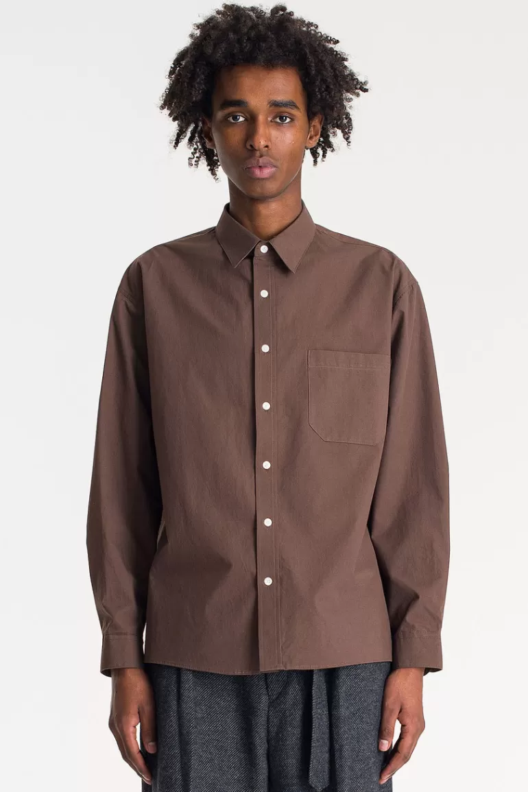 Men Olive Clothing Menswear | Cotton Shirt, Chocolate