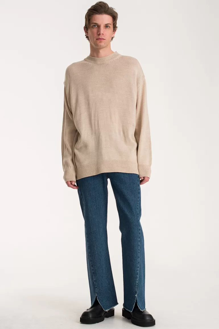 Men Olive Clothing Menswear | Crew-Neck Jumper, Oat