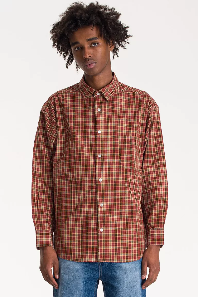 Men Olive Clothing Menswear | Dennis Plaid Shirt, Red