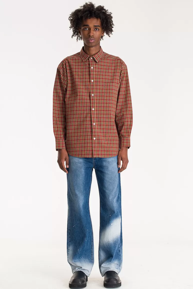 Men Olive Clothing Menswear | Dennis Plaid Shirt, Red