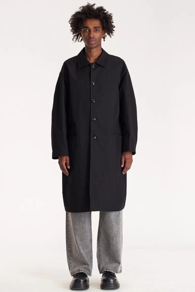 Men Olive Clothing Menswear | Dense Trench, Black