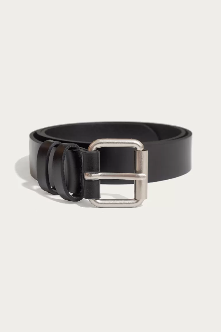 Men Olive Clothing Menswear | Double Loop Belt, Black