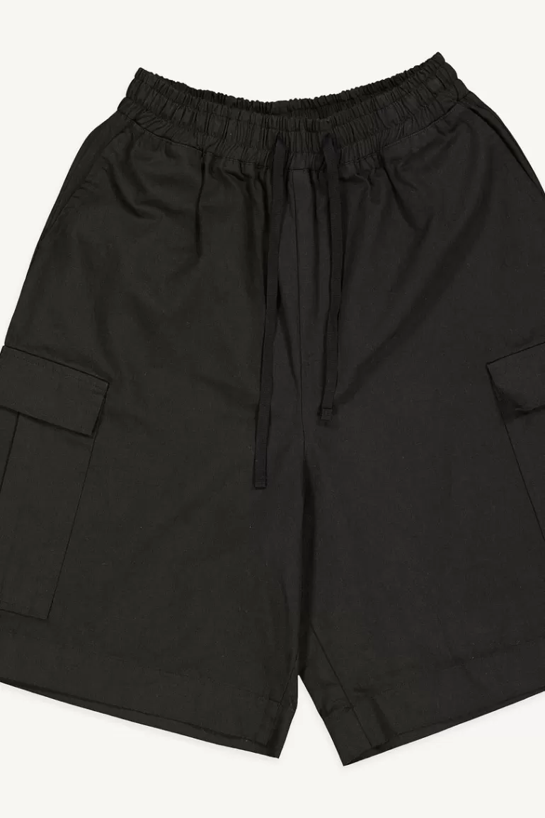 Men Olive Clothing Menswear | Drawstring Cargo Shorts, Black