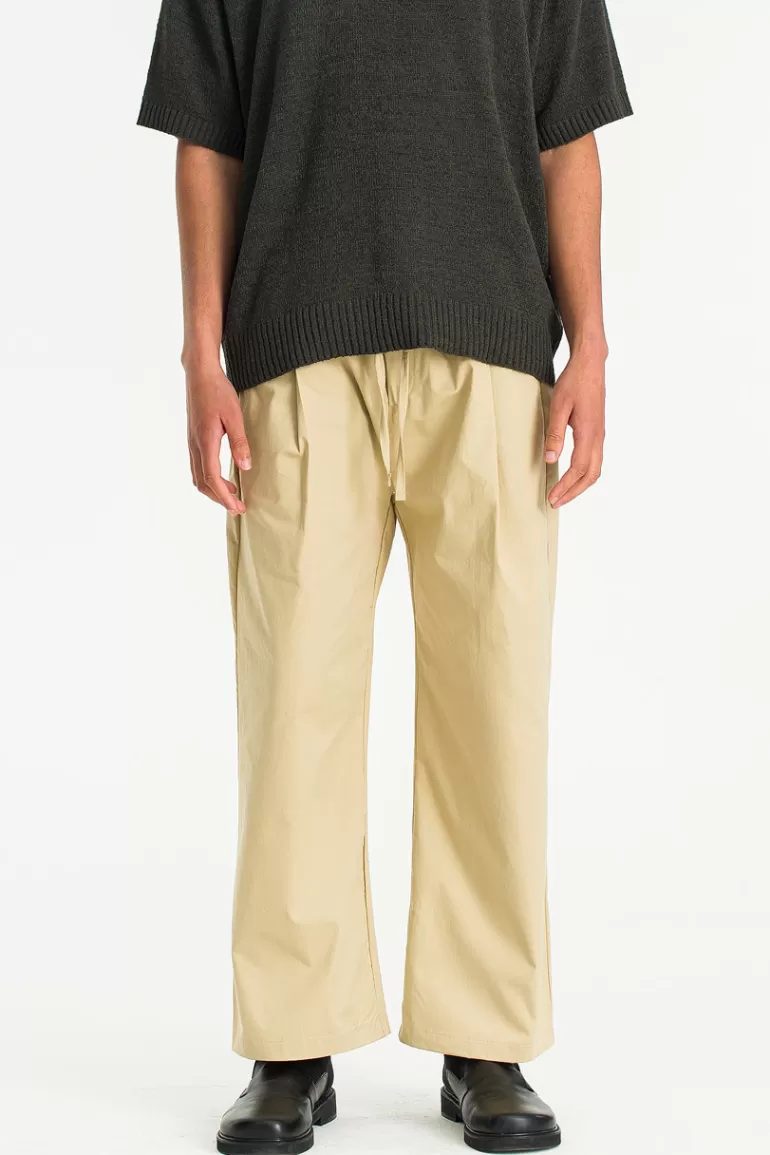 Men Olive Clothing Menswear | Everyday Drawstring Pants, Beige