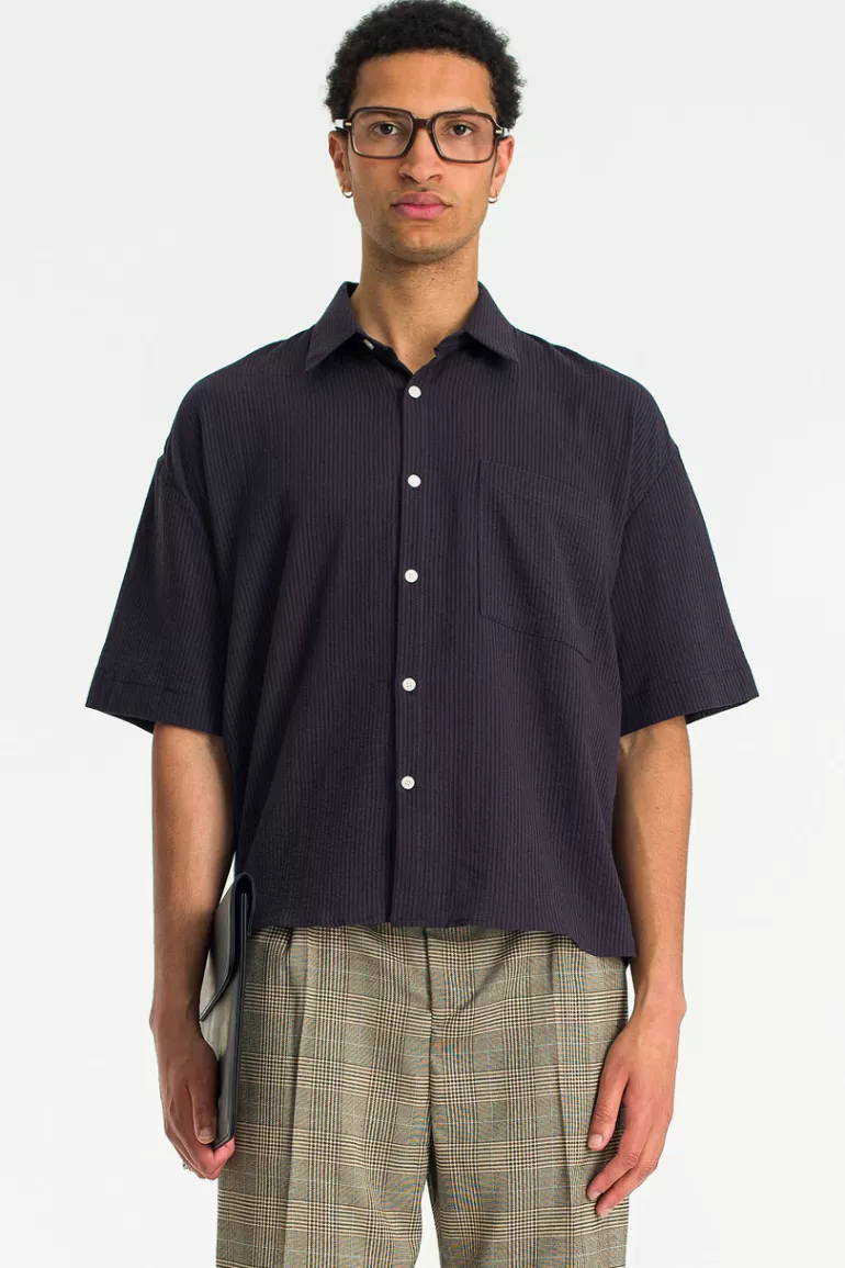 Men Olive Clothing Menswear | Hako Shirt, Navy