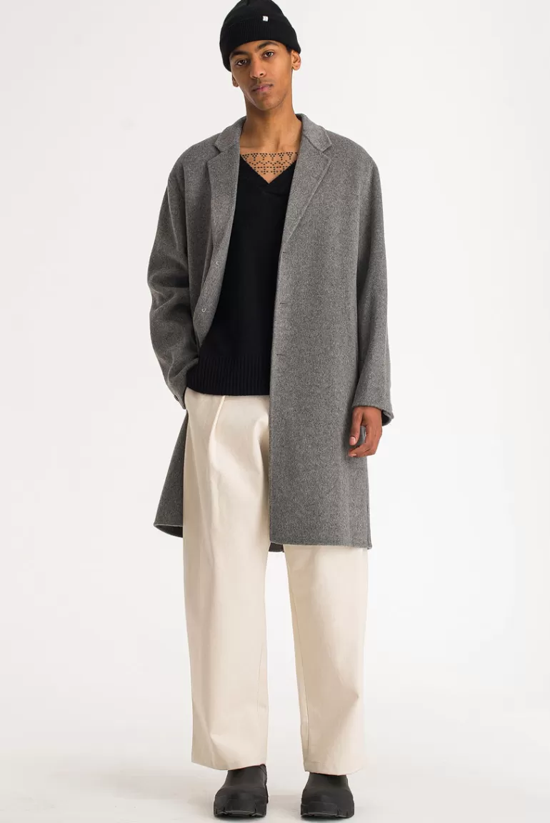 Men Olive Clothing Menswear | Helge Wool Overcoat, Grey