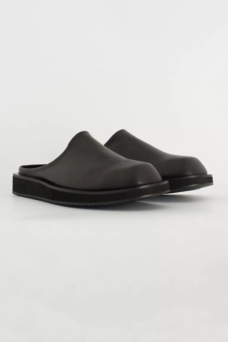 Men Olive Clothing Menswear | Holger Square-Toe Mules, Black