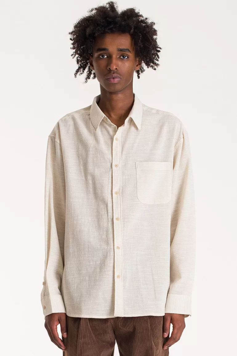 Men Olive Clothing Menswear | James Stripe Shirt, Beige Stripe