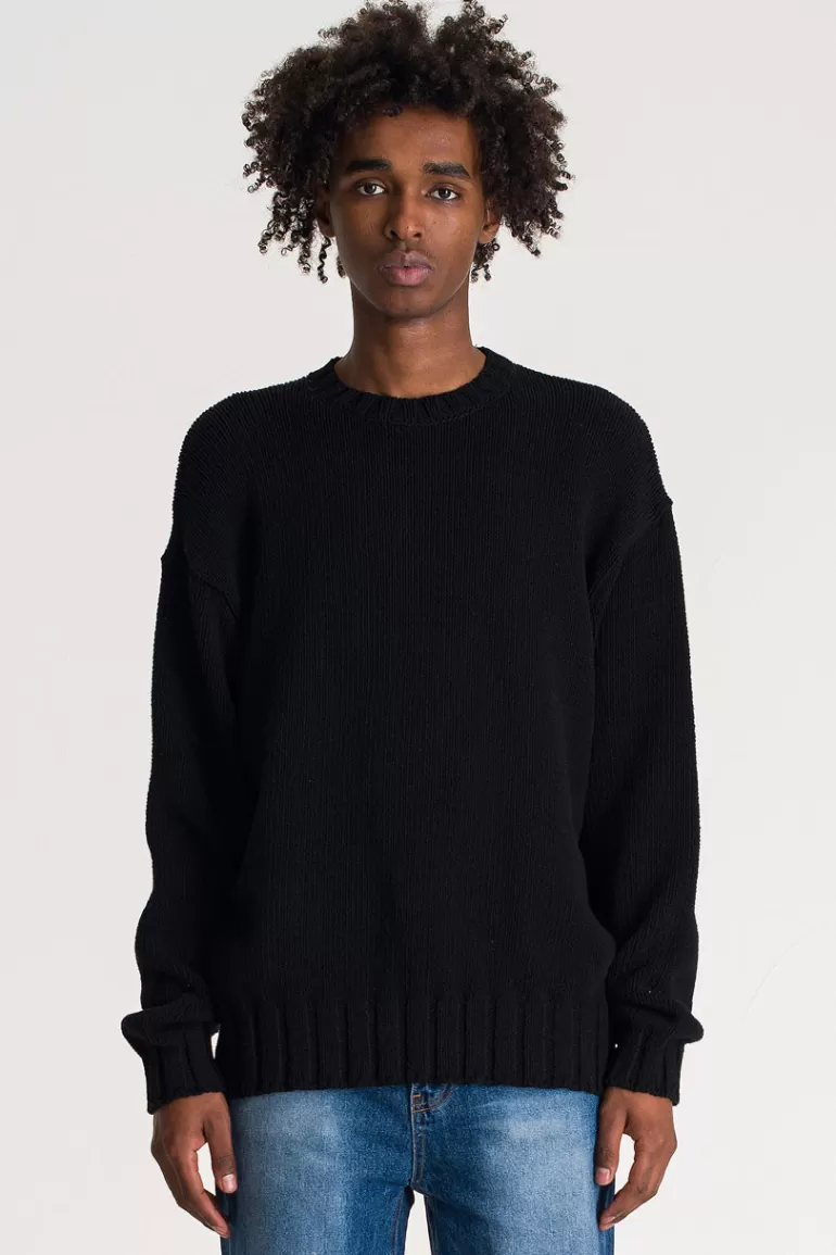 Men Olive Clothing Menswear | Keza Knit, Black