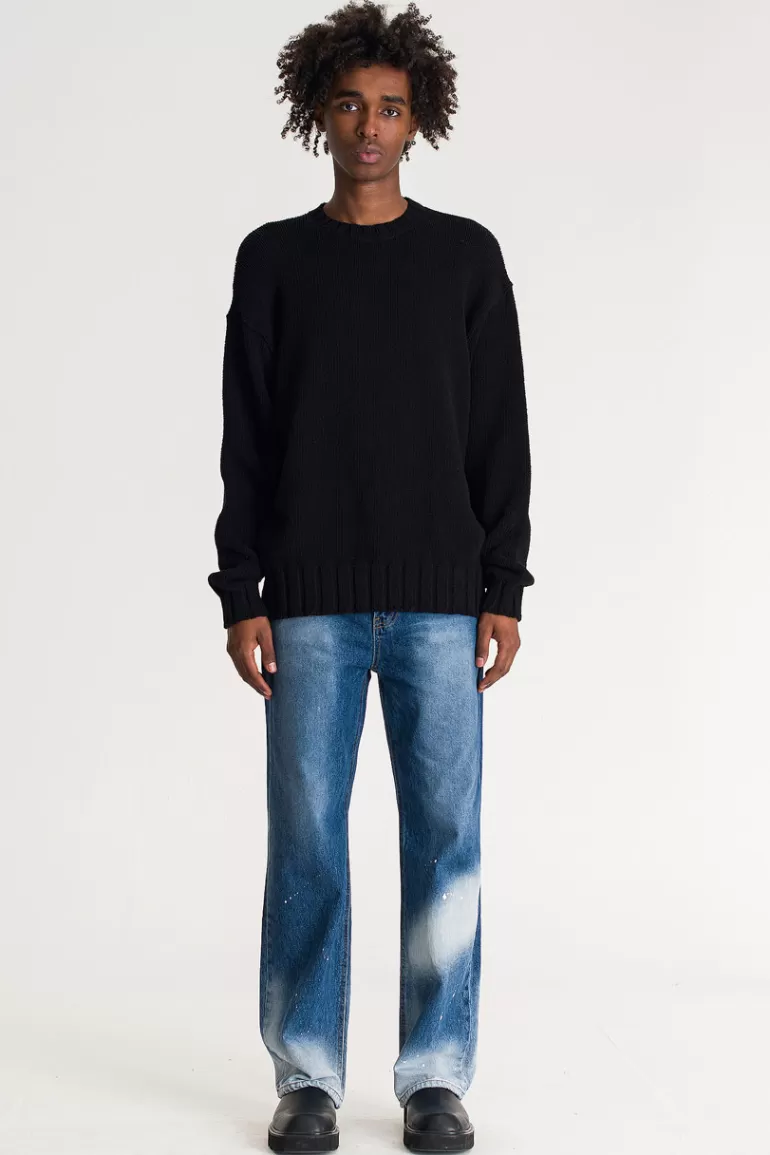 Men Olive Clothing Menswear | Keza Knit, Black