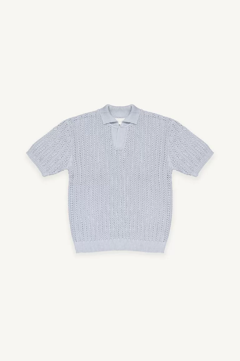 Men Olive Clothing Menswear | Lace Polo Knit, Lilac