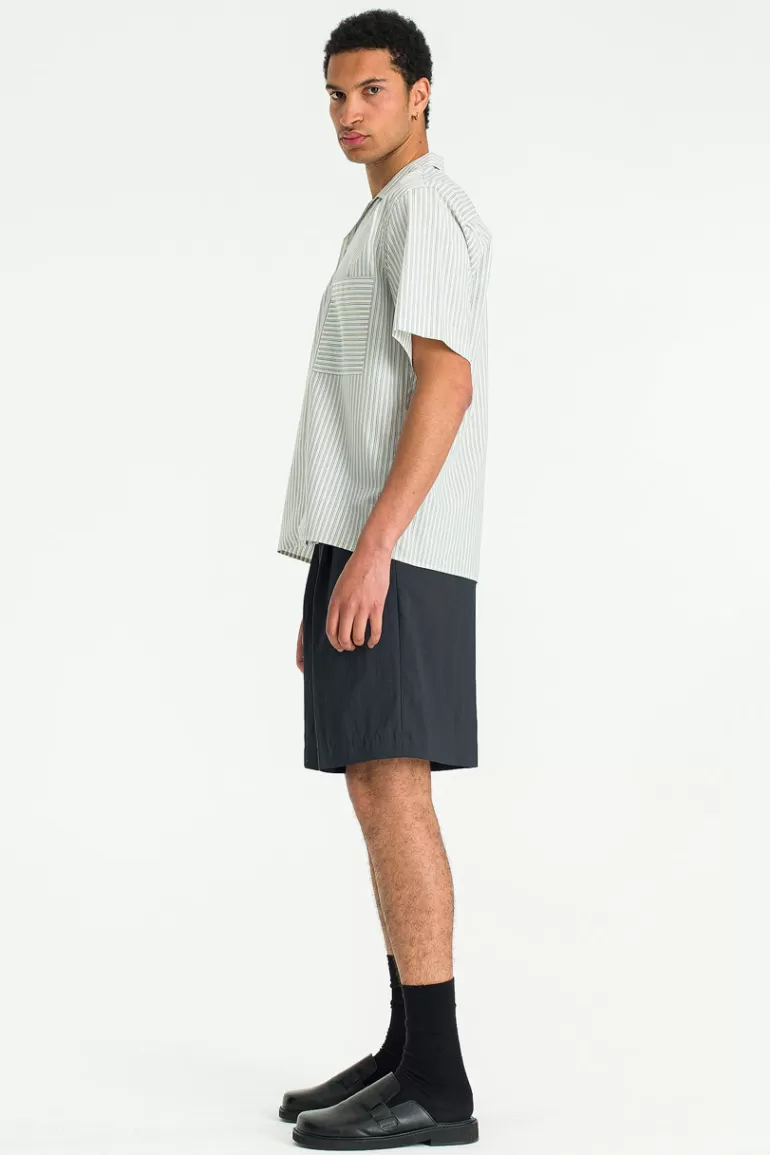 Men Olive Clothing Menswear | Lightweight Bermuda Shorts, Charcoal