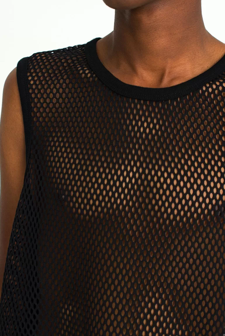 Men Olive Clothing Menswear | Mesh Vest, Black