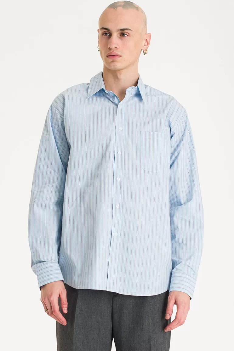 Men Olive Clothing Menswear | Oversized Stripe Shirt, Pinstripe