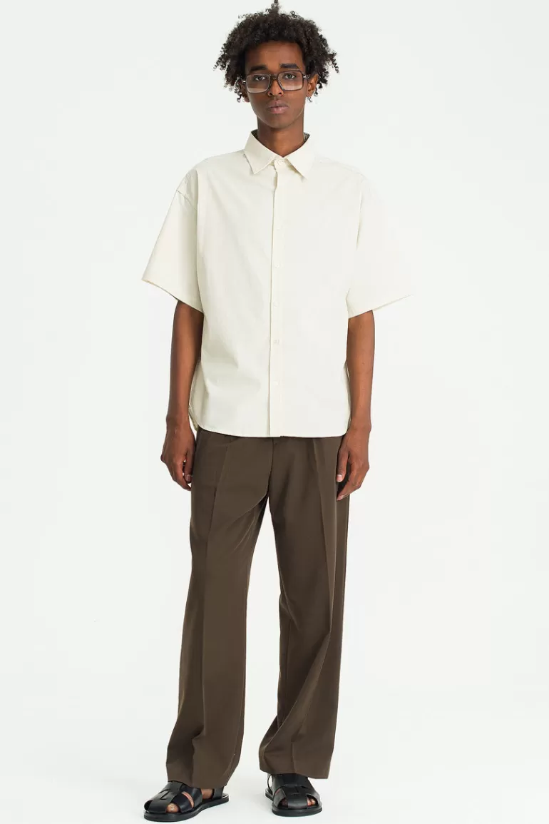 Men Olive Clothing Menswear | Short Sleeve Shirt, Cream