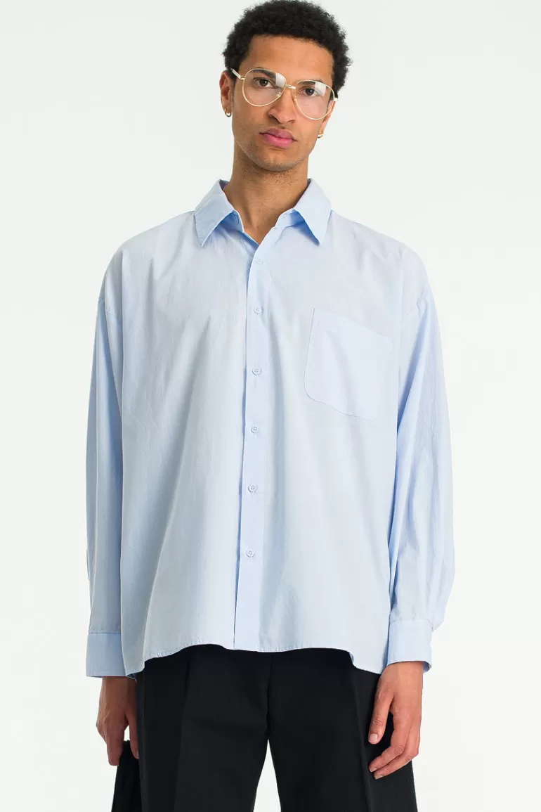 Men Olive Clothing Menswear | Soft-Touch Shirt, Blue