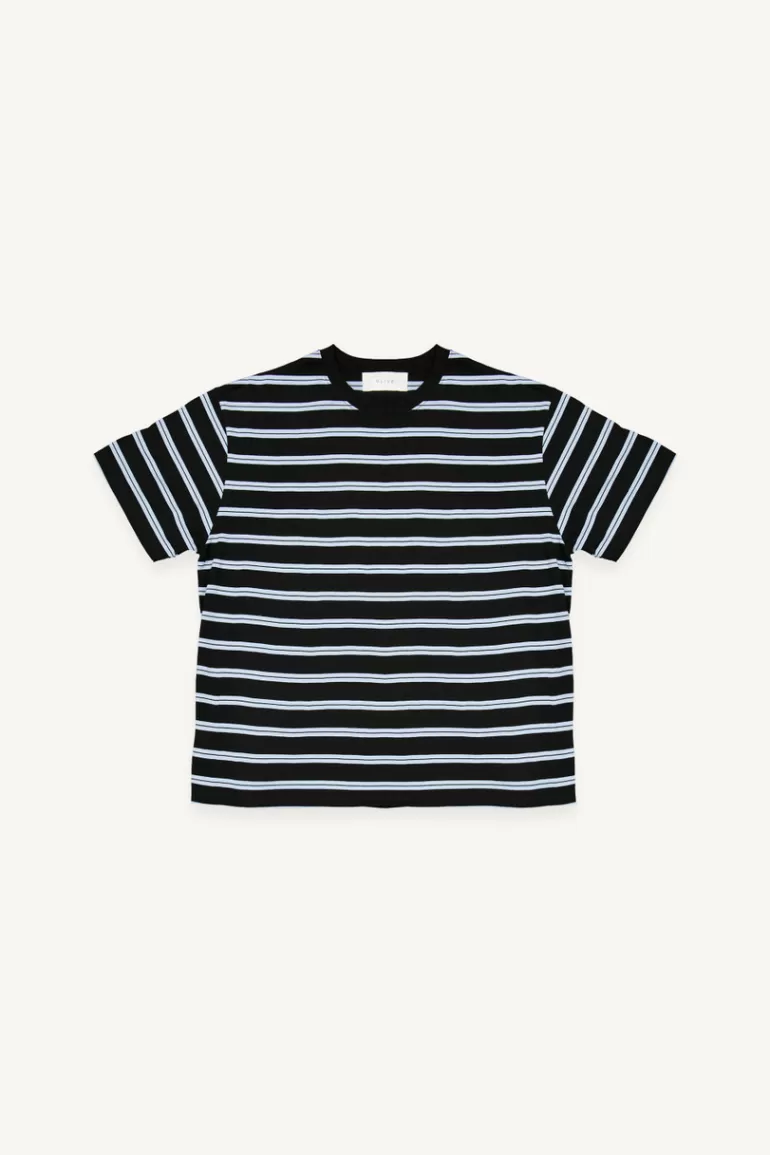 Men Olive Clothing Menswear | Striped Tee, Black/Blue