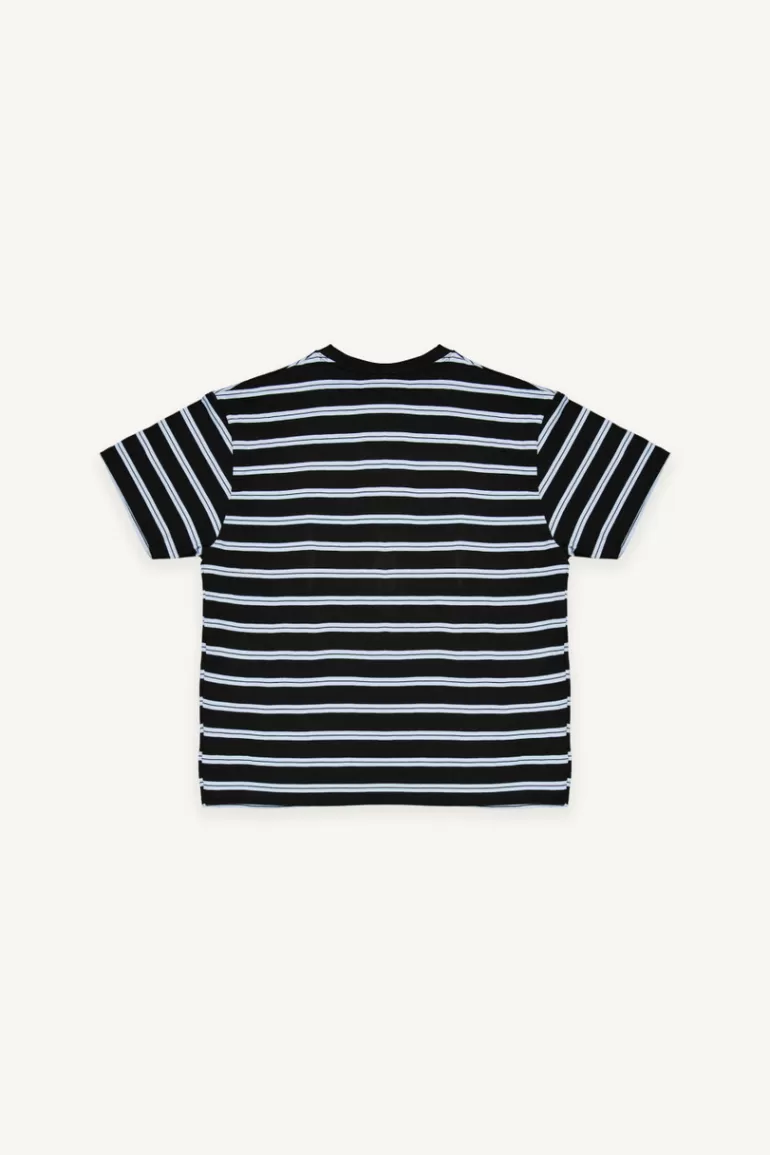 Men Olive Clothing Menswear | Striped Tee, Black/Blue