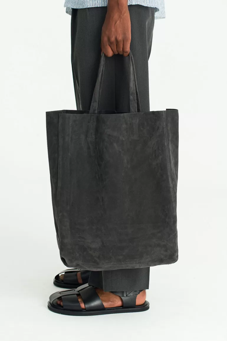 Men Olive Clothing Menswear | Suedette Shopper, Charcoal