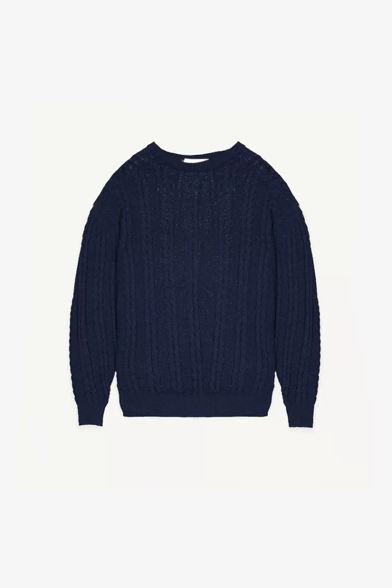 Men Olive Clothing Menswear | Summer Cable Knit, Navy