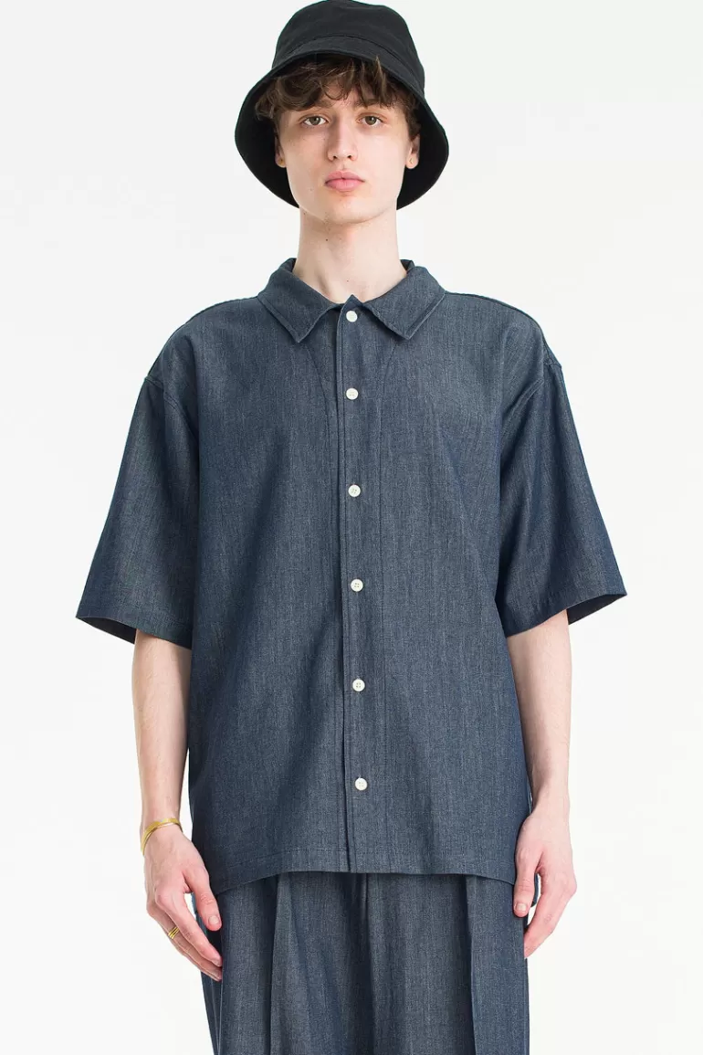 Men Olive Clothing Menswear | Tencel Denim Shirt, Indigo