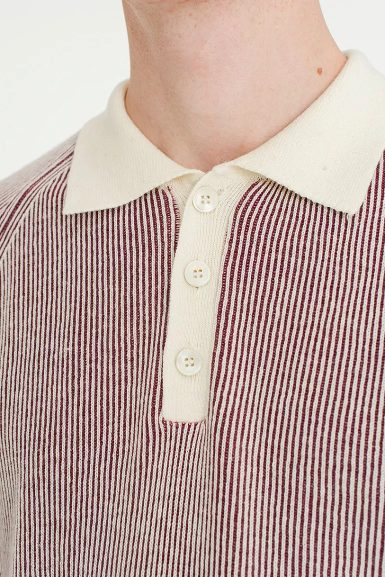 Men Olive Clothing Menswear | Two-Tone Polo, Burgundy