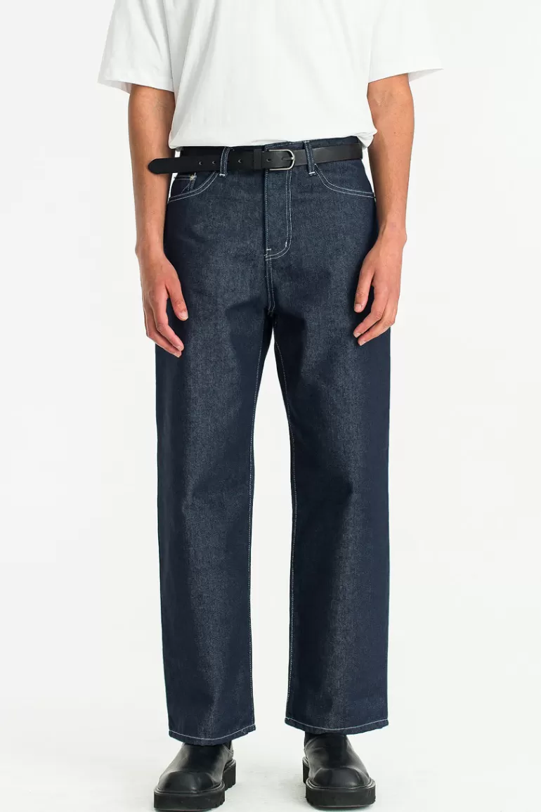 Men Olive Clothing Menswear | Volume Denim Pants, Indigo