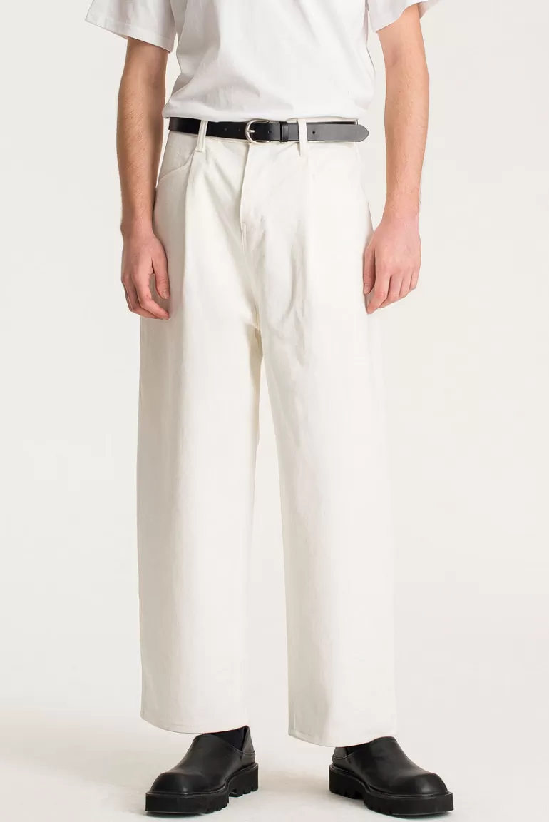 Men Olive Clothing Menswear | Volume Twill Pants, White