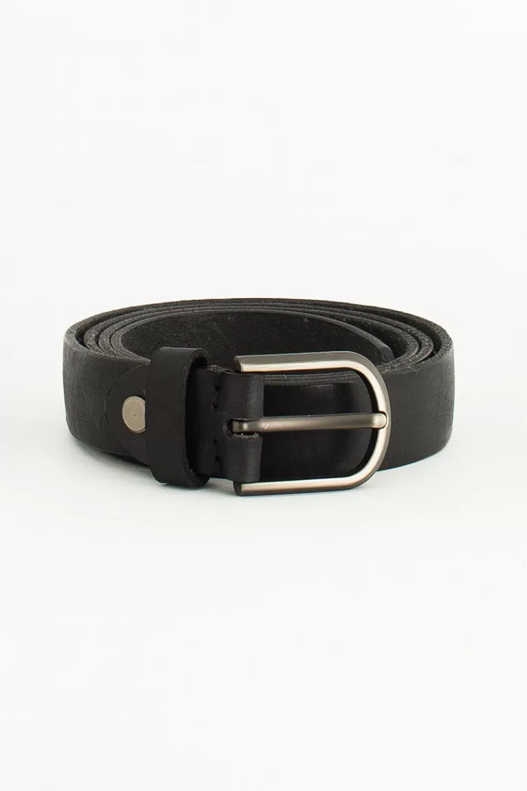 Men Olive Clothing Menswear | Weathered Belt, Black