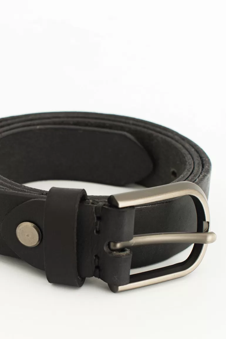 Men Olive Clothing Menswear | Weathered Belt, Black