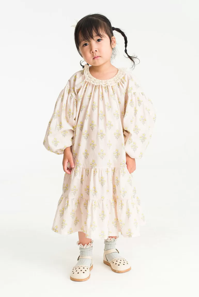 Kids Olive Clothing Mini Olive | Banksian Rose Print Dress, Pink