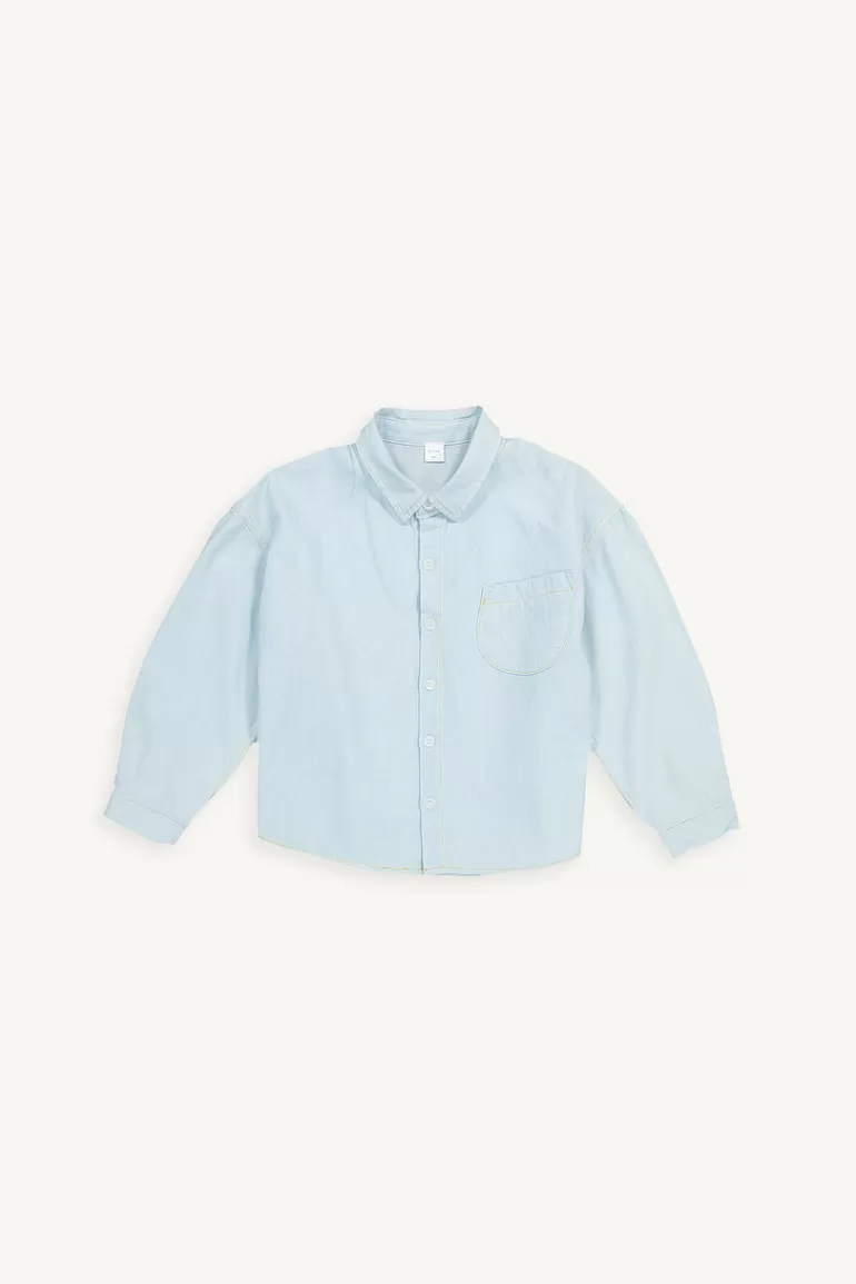 Kids Olive Clothing Mini Olive | Cotton Denim Shirt, Blue