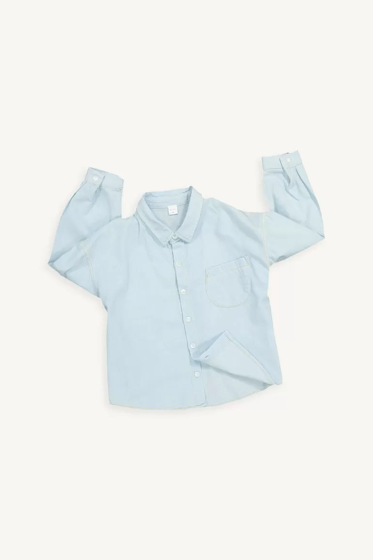 Kids Olive Clothing Mini Olive | Cotton Denim Shirt, Blue